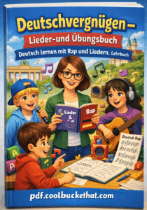 Deutschvergnügen – Lieder- und Übungsbuch Deutsch lernen mit Rap und Liedern. Lehrbuch